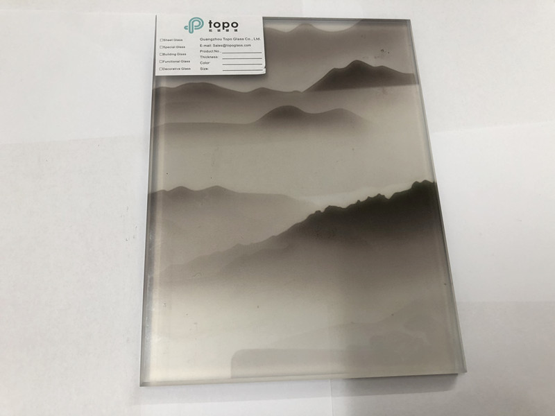 Paysage Peinture verre feuillet&eacute; fil