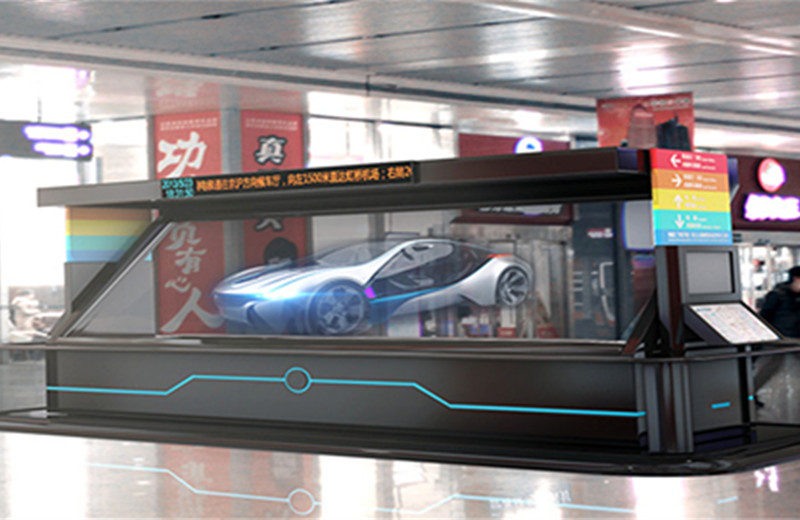 180度全息电视显示的汽车广告